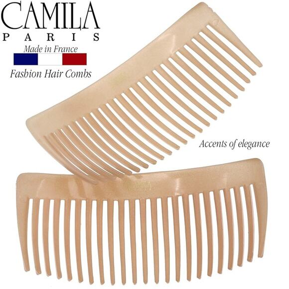 Camila Paris CP3022 French Side Combs Large Curved, Beige French Twist Hair Comb - Picture 5 of 6